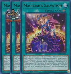 Yugioh! 3x Magician's Salvation RA01-EN068 Ultra Rare 1st Ed NM - Image 1