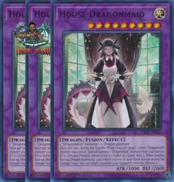 Yugioh! 3x House Dragonmaid RA03-EN037 Super Rare 1st Ed NM - Image 1