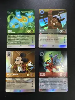 Disney Lorcana Collectors Edition Promo Genie Maui Mickey Mouse Stitch Lot 4 - Image 1