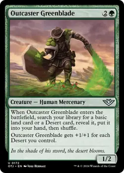 MTG Outcaster Greenblade [Outlaws of Thunder Junction] Foil Near Mint Magic - Image 1