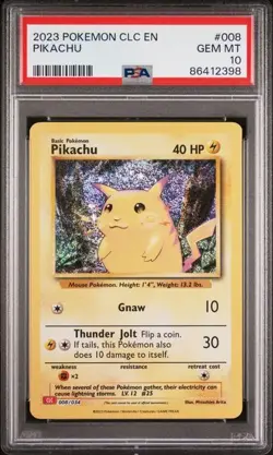PSA 10 GEM MINT Pikachu Trading Card Game Pokemon CLC 008/034 - Image 1