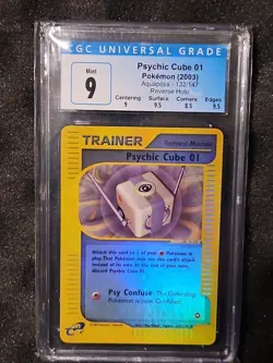 CGC 9 - Psychic Cube 01 - 132/147 - Rev. Holo - Aquapolis - Subgrades - Pokemon - Image 1