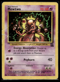 1998 Pokemon Black Star Promo Lot: Mewtwo 14 Entei 34 Swirl Reverse Holo HP VTG - Image 2