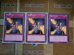 YUGIOH 3X TRAP STUN COMMON 1ST ED NM (SDCR,SDPL) - Image 1