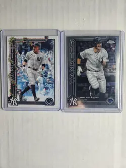 Topps Ben Rice Rookie Card Lot – Yankees Chrome & Holiday – 2025 – 2 Cards - Image 1