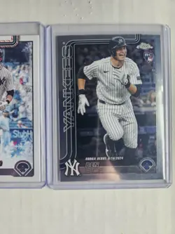 Topps Ben Rice Rookie Card Lot – Yankees Chrome & Holiday – 2025 – 2 Cards - Image 3