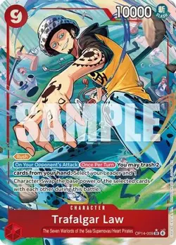 Trafalgar Law OP14-009 Super Rare The Azure Sea's Seven One Piece NM - Image 1