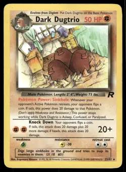 Pokemon Cards Dark Dugtrio 23/82 Team Rocket WOTC Rare NM - Image 1