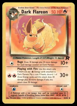 Pokemon Cards Dark Flareon 35/82 Team Rocket Uncommon NM - Image 1