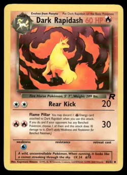 Pokemon Cards Dark Rapidash 44/82 Team Rocket Uncommon NM - Image 1