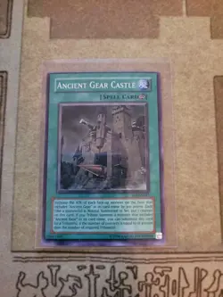 YUGIOH ANCIENT GEAR CASTLE SOI-EN047 SUPER UNLIMITED ED NM BAD PRINT - Image 1