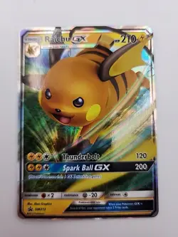 Pokemon TCG Raichu GX SM213 Holo Black Star Promo Card Mint Condition - Image 1