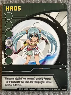 Bakugan Battle Brawlers Haos 🌟 Green Ability Card Runo Misaki 48/48 - Image 3