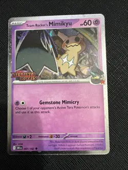 Team Rockets Mimikyu Stamped Prerelease Promo Card 087/182 Destined Rivals NM - Image 1