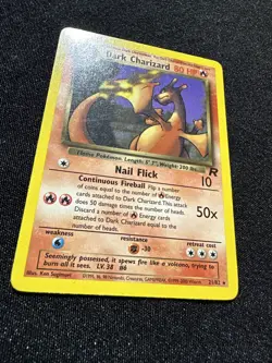 Pokemon TCG WOTC Dark Charizard TCG Non-Holo Rare Card 21/82 Vintage MP - Image 2