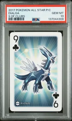 Pokemon All Star Dialga 9 of Clubs Playing Poker Card 2017 PSA 10 GEM MINT - Image 1