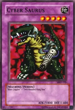 3X Yugioh! Cyber Saurus MRD-105 Common LP x3 Playset - Image 1
