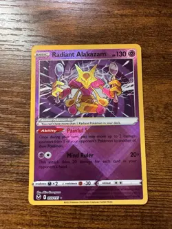 2022 Pokemon Silver Tempest Radiant Alakazam Holo 059/195 NM/M - Image 1