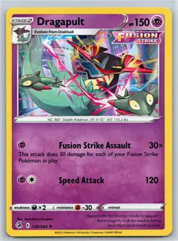 Dragapult 130/264 Holo R Fusion Strike Holo NM Pokemon - Image 1