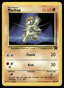 Pokemon Cards Machop 59/82 Team Rocket Common NM - Image 1