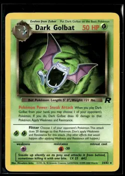 2000 Classic - Team Rocket Dark Golbat Stage 1/Rare #24 - Image 1