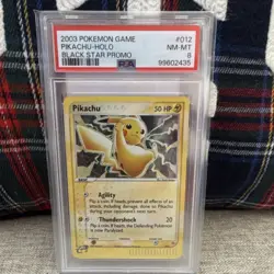 Pokemon Pikachu Holo Black Star Promo #012 2003 Nintendo PSA 8 English - Image 1