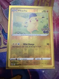 PIKACHU 028/078 HOLO RARE POKEMON GO POKEMON REVERSE HOLO LP - Image 1