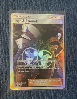 Pokemon Ingo & Emmet Full Art Ultra Rare Holo Trainer SM-Team Up 176/181 English - Image 1