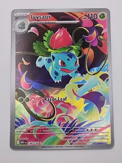 Pokemon TCG Ivysaur 134/132 Mega Evolution Illustration Rare Full Art Holo NM - Image 1