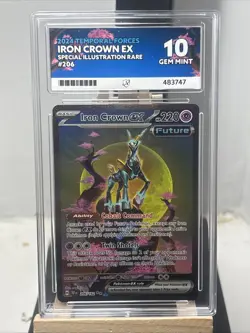 Iron Crown EX SIR Scarlet & Violet Temporal Forces 206/162 Pokemon TCG ACE 10 - Image 1