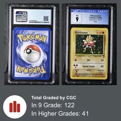 Hitmonchan 2000 Base Set 2 8/130 Holo Pokemon CGC Mint 9 | HUGE SWIRL! Clean - Image 1