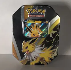 Pokemon Jolteon V Eevee Evolutions Tin 2021 Factory Sealed, 4 packs included - Image 1