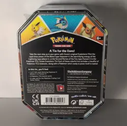 Pokemon Jolteon V Eevee Evolutions Tin 2021 Factory Sealed, 4 packs included - Image 2