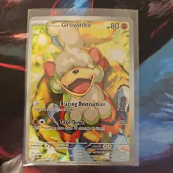 Pokemon Hisuian Growlithe Illustration Rare Full Art Holo 181/167 Sv06 - Image 1