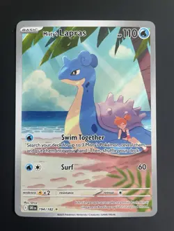 Pokemon TCG Misty's Lapras Destined Rivals 194/182 Illustration Rare Near Mint - Image 1