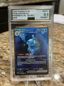 BLASTOISE EX 2023 POKEMON 151 SPECIAL ILLUSTRATION RARE 200/165 AGS 9.5 - Image 1