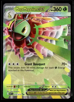 Mega Meganium ex 010/217 Double Rare ME: Ascended Heroes Pokemon NM/M - Image 1