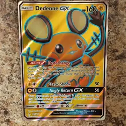 Pokemon TCG Dedenne GX Full Art Ultra Rare Holo SM-Unbroken Bonds 195/214 - Image 1