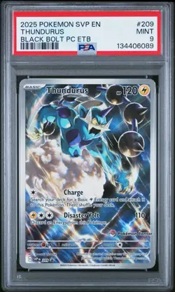 2025 POKEMON BLACK STAR PROMO 209 THUNDURUS BLACK BOLT POKEMON CENTER PSA 9 - Image 2