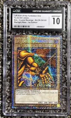 Yugioh Crystal Revenge Left Arm Of The Forbidden Starlight Rare CGC 10 - Image 1