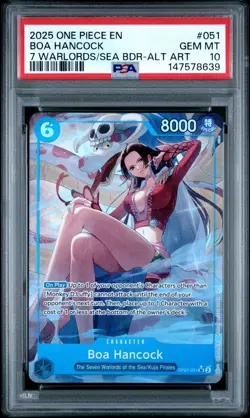 2025 ONE PIECE 051 SEVEN WARLORDS OF THE SEA PROMO ALT ART BOA HANCOCK PSA 10 - Image 1