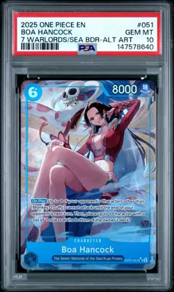 2025 ONE PIECE 051 SEVEN WARLORDS OF THE SEA PROMO ALT ART BOA HANCOCK PSA 10 - Image 1