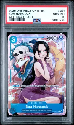 2025 ONE PIECE OP13 051 CARRYING ON HIS WILL BOA HANCOCK ALT ART PSA 10 GEM MINT - Image 1