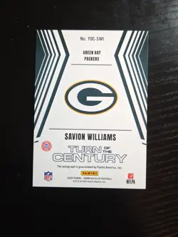 2025 Panini Donruss Elite - Savion Williams - Turn Of The Century RC Auto /499 - Image 3
