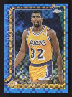 2025-26 Topps Chrome Basketball #244 Magic Johnson Blue X-FRACTOR Refractor - Image 1