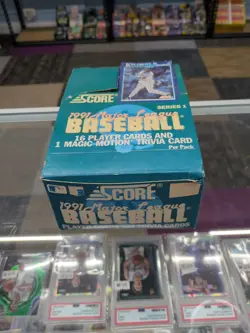 1991 Score Series 1 Wax Box Baseball, 36 Sealed Packs - Image 1