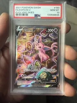 Pokemon Evolving Skies Espeon V 180/203 Alternative Art Alt Holo Foil PSA 10 GEM - Image 1