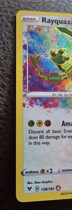 Pokemon Rayquaza 138/185 Vivid Voltage, Near Mint Condition - Image 2