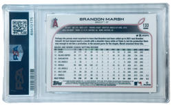 2022 Topps Chrome 133 Brandon Marsh PSA Gem Mint 10 RC Los Angeles Angels - Image 2