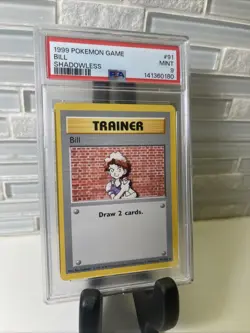 1999 POKEMON GAME #91 BILL PSA 9 MINT BASE SET SHADOWLESS - Image 2